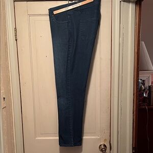 Woman Within Dark Blue Straight Leg Jeans